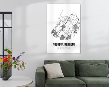 Noordwijkerhout (Zuid-Holland) | Landkaart | Zwart-wit van MijnStadsPoster