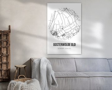 Oosterwolde Gld (Gelderland) | Landkaart | Zwart-wit van MijnStadsPoster