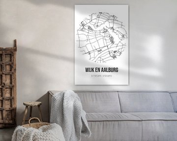 Wijk en Aalburg (North Brabant) | Map | Black and White by Rezona