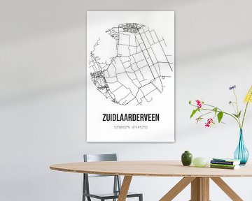 Zuidlaarderveen (Drenthe) | Landkaart | Zwart-wit van Rezona