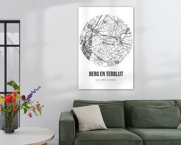 Berg en Terblijt (Limburg) | Landkaart | Zwart-wit van MijnStadsPoster