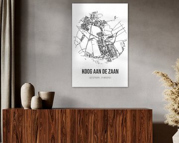 Koog aan de Zaan (Noord-Holland) | Karte | Schwarz und Weiß von Rezona