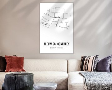 Nieuw-Schoonebeek (Drenthe) | Landkaart | Zwart-wit van MijnStadsPoster