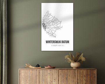 Winterswijk Ratum (Gelderland) | Karte | Schwarz und Weiß von Rezona