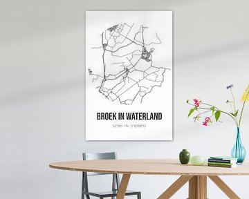 Broek in Waterland (Noord-Holland) | Landkaart | Zwart-wit van Rezona