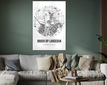 Broek op Langedijk (Noord-Holland) | Landkaart | Zwart-wit van MijnStadsPoster