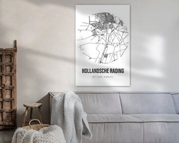 Hollandsche Rading (Utrecht) | Landkaart | Zwart-wit van MijnStadsPoster