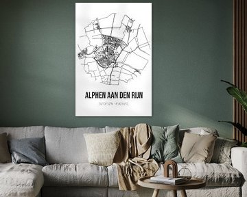 Alphen aan den Rijn (South-Holland) | Map | Black and White by Rezona