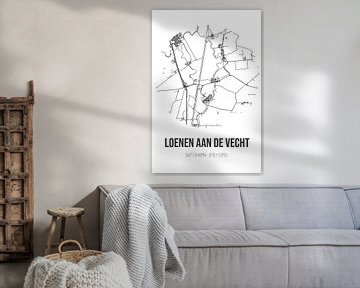 Loenen aan de Vecht (Utrecht) | Landkaart | Zwart-wit van Rezona