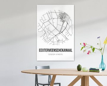 Eexterveenschekanaal (Drenthe) | Landkaart | Zwart-wit van Rezona