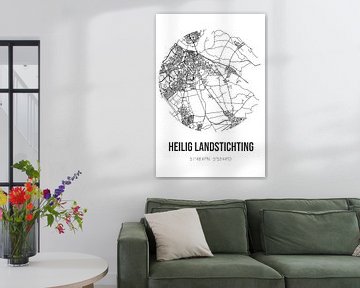 Heilig Landstichting (Gelderland) | Karte | Schwarz und Weiß von Rezona