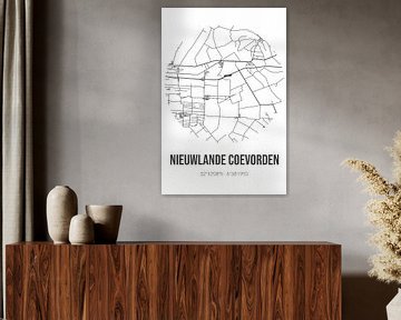 Nieuwlande Coevorden (Drenthe) | Landkaart | Zwart-wit van MijnStadsPoster