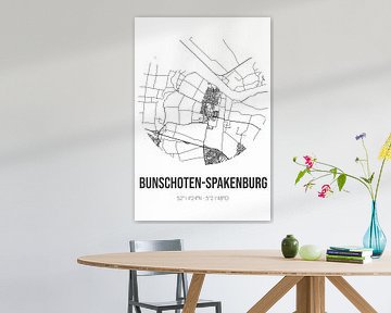 Bunschoten-Spakenburg (Utrecht) | Landkaart | Zwart-wit van Rezona