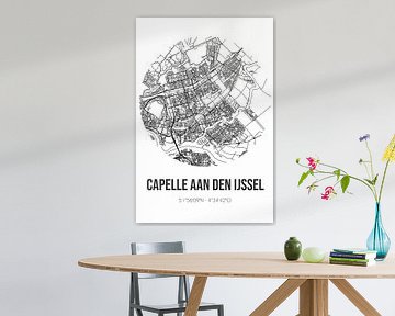 Capelle aan den IJssel (South-Holland) | Carte | Noir et blanc