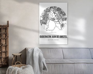 Ouderkerk aan de Amstel (Noord-Holland) | Landkaart | Zwart-wit van Rezona