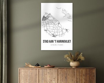 Stad aan 't Haringvliet (Zuid-Holland) | Landkaart | Zwart-wit van MijnStadsPoster