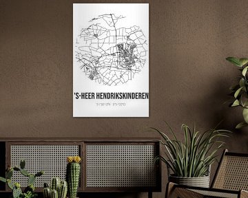 's-Heer Hendrikskinderen (Zeeland) | Landkaart | Zwart-wit van MijnStadsPoster