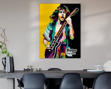 Icoonmuzikant Rock Peter Frampton in WPAP POP ART POSTER van miru arts
