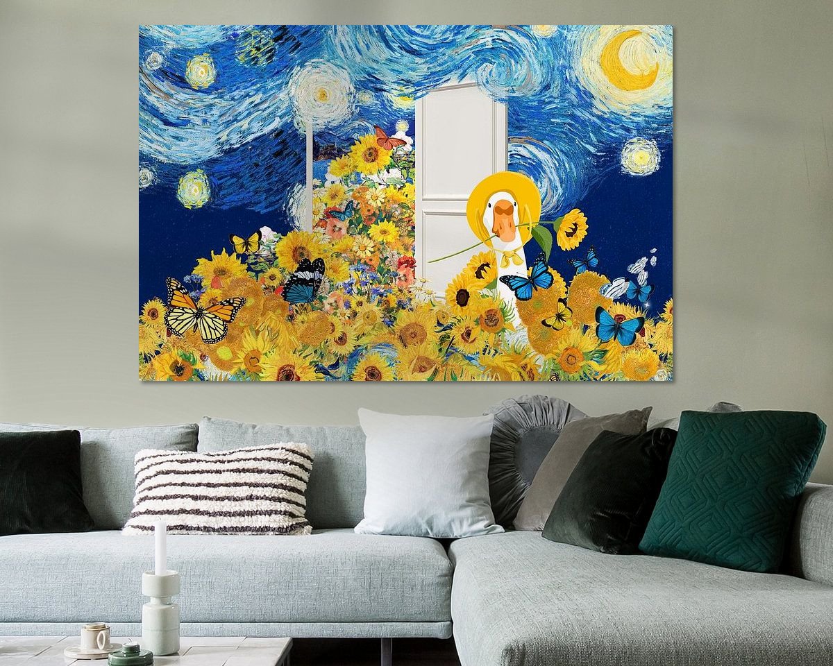 Voorbeeld van het werk in een kamer