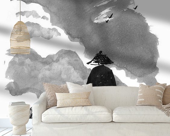 Voorbeeld van het werk in een kamer