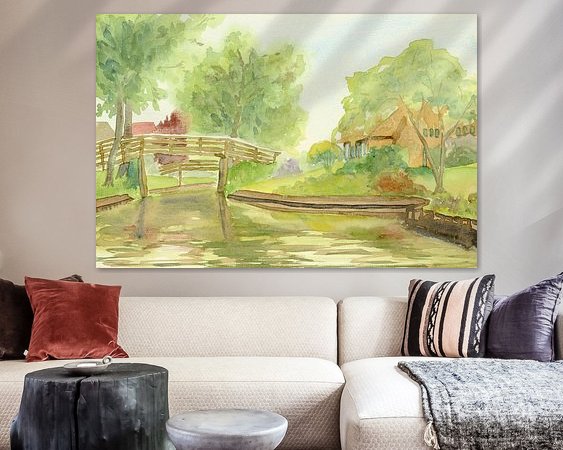 Voorbeeld van het werk in een kamer