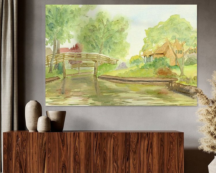 Voorbeeld van het werk in een kamer