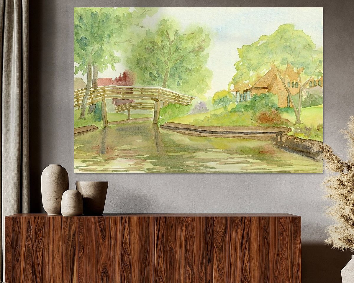Voorbeeld van het werk in een kamer