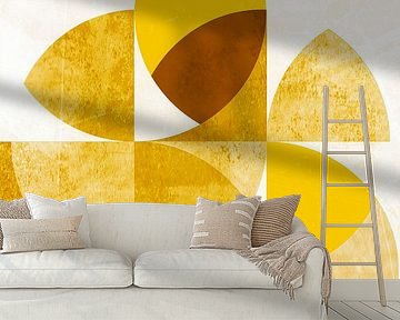 Scandinavische Retro Tuin Goud Oker Geel