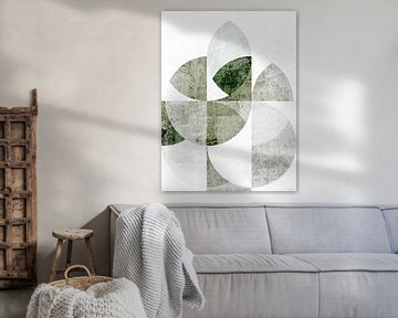 Scandinavisch Retro Abstractie Licht Groen van Mad Dog Art