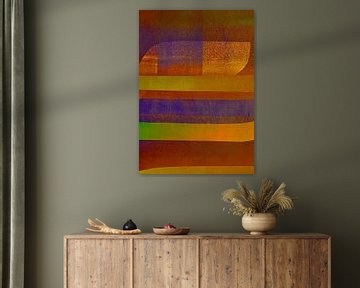 Abstract Geometric Retro Shapes Rust Brown by FRESH Fine Art