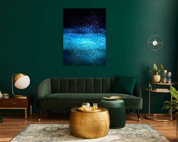 Magische Mond Landschaft in Blau von FRESH Fine Art