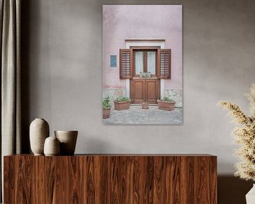 Deur en roze muur op Sicilië | Italië van Photolovers reisfotografie