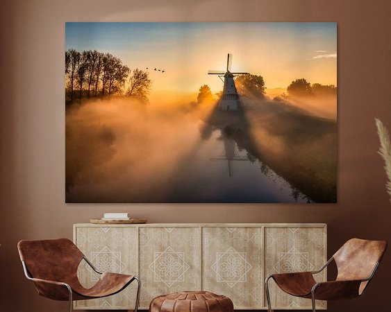 Voorbeeld van het werk in een kamer