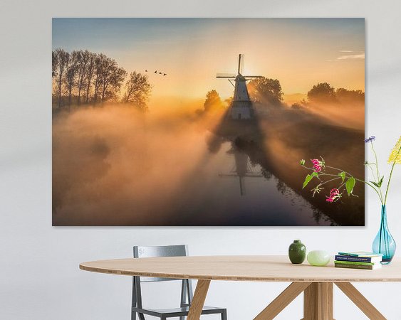 Voorbeeld van het werk in een kamer