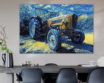 Tractor Güldner in stijl van van Gogh van Christian Lauer