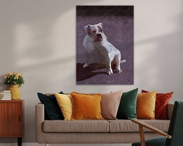 Sem, schilderij van een bulldog... honden schilderij. van Hella Maas