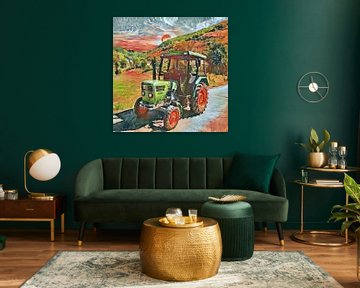 Tractor Deutz D3006 in aquarel stijl van Christian Lauer