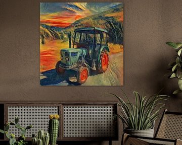 Trekker Deutz D3006 in stijl van Edvard Munch van Christian Lauer