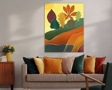 Abstract autumn landscape with trees by Tanja Udelhofen