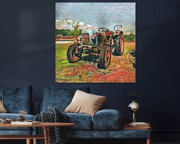 Traktor Eicher Tiger im Aquarellstil von Christian Lauer
