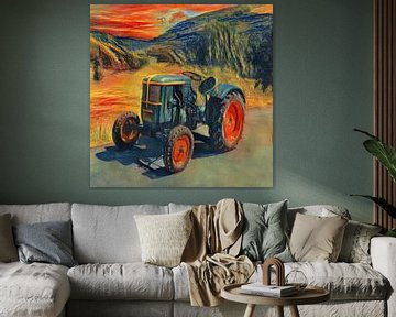 Trekker Deutz F1L514 in Edvard Munch-stijl van Christian Lauer