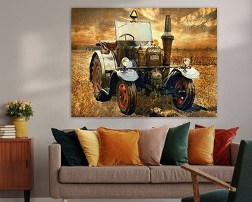 Tractor Lanz Eilbulldog in sepia stijl van Christian Lauer