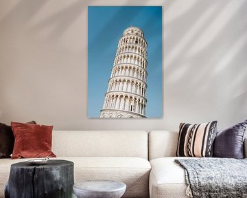 Toren van Pisa tegen een helder blauwe lucht | Fotoprint Pisa