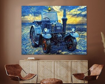 Tractor Lanz Eilbulldog in van Gogh stijl van Christian Lauer