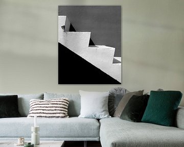 Witte trap tredes in zwart-wit van Paul Zoetemeijer Fotografie