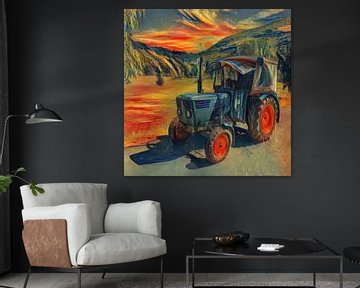Tracteur Deutz D2506 en style Edvard Munch sur Christian Lauer