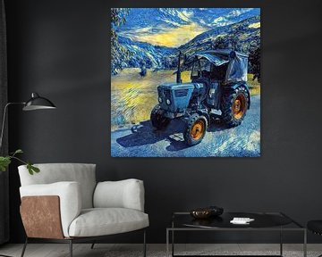 Tractor Deutz D2506 in van Gogh-stijl van Christian Lauer