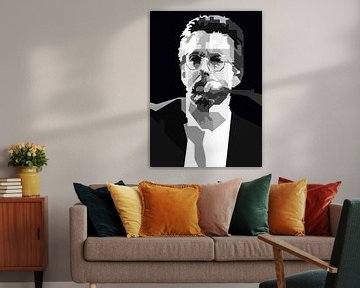 Eric Clapton Zwart Wit Portret van Artkreator