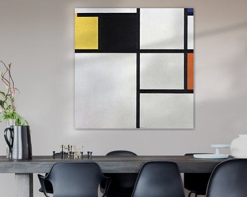 Tableau (geel, zwart, blauw, rood en grijs), Piet Mondriaan