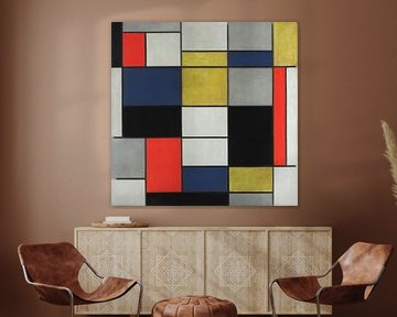Große Komposition A mit Schwarz, Rot, Grau, Gelb und Blau, Piet Mondriaan